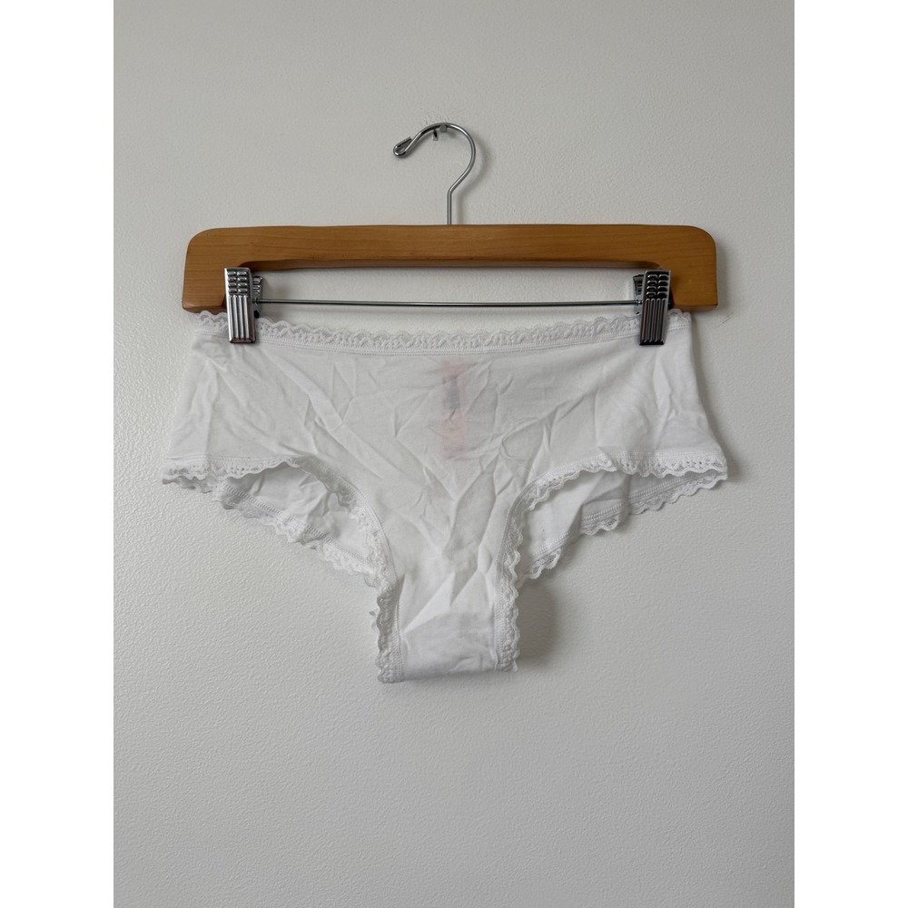 Victoria's Secret Cheeky Lace Trim‎ Panties – White – Size Medium – NWT